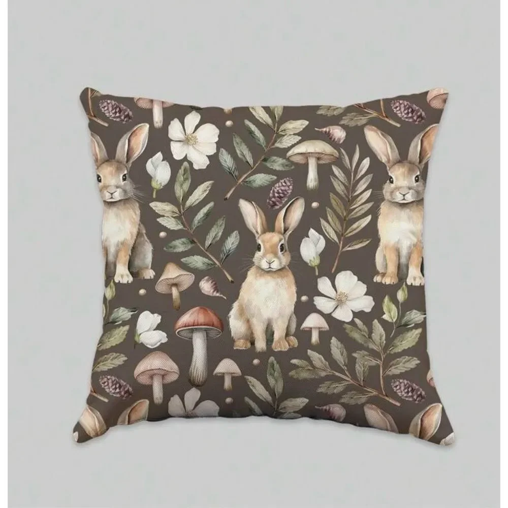 Easter Bunny Fairycore Cottage Whimsicoth Goblin Pillow Cover